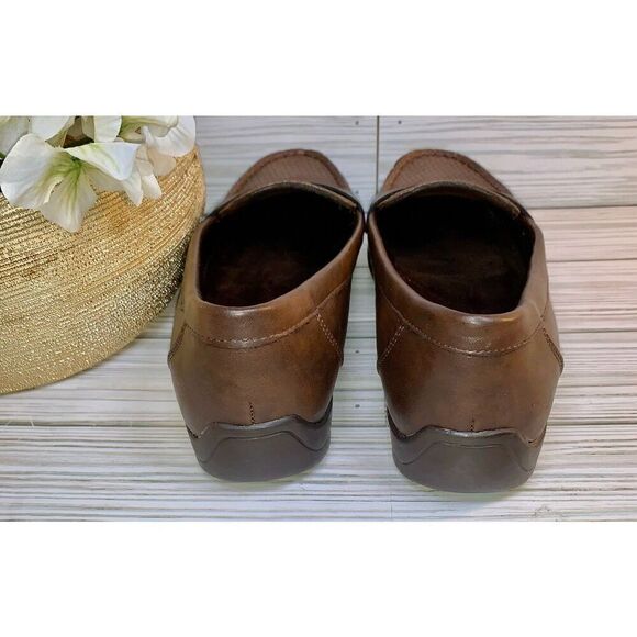 Wear Ever Britton Brown Faux Leather Loafer with Perforated topside S:7 - Picture 7 of 10